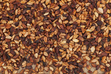 Cocoa beans natural background