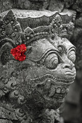 Old stone statue of Balinese god