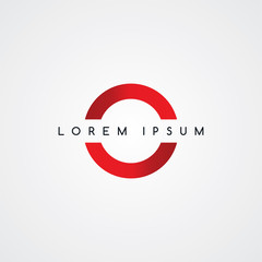 red half round circle logotype