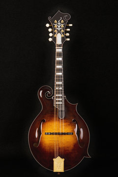 Mandolin on black background