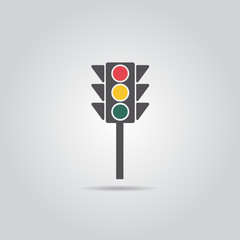 Traffic Light, Flat Style  Vector Illustration