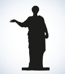Ancient Roman statue. Vector drawing