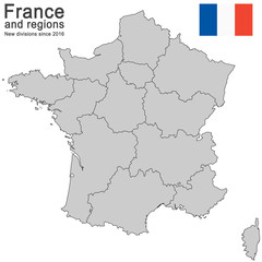 country France and regions since 2016