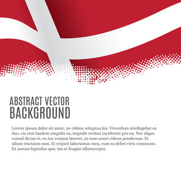 Vector background with Danish flag and copy space