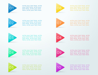 Number Bullet Point Flags 1 to 10