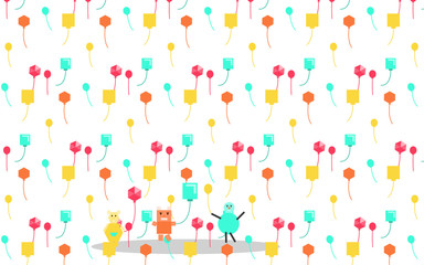 play balloon seamless pattern background