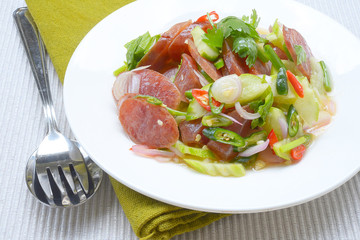 Chinese Sausage Salad ,Thai style food
