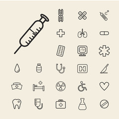 Healthcare Health Medicine Hospital Laboratory Icon Vector Conce