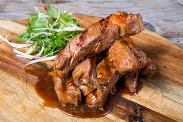 Fried beef steak
