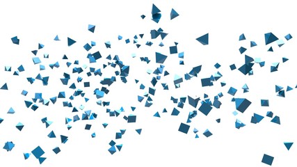 Abstract 3D Rendering Blue Triangles.