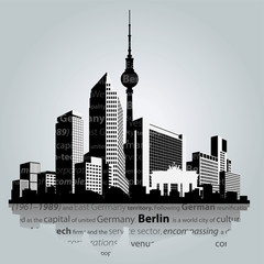 Berlin vector cityscape. - obrazy, fototapety, plakaty