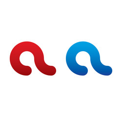 aa logo initial blue and red 