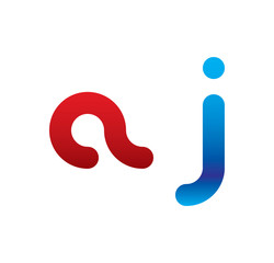 aj logo initial blue and red 