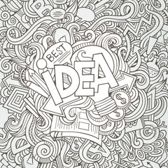 Idea hand lettering and doodles elements background