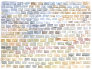 gray and brown brick, wall,  watercolor background - 116690432