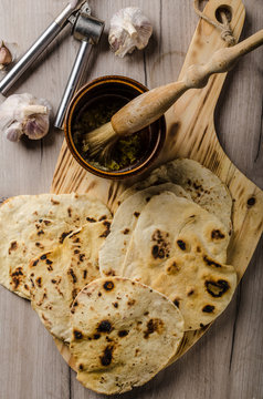 Homemade indian naan bread
