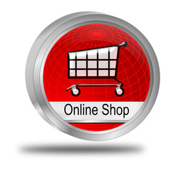 online Shop Button - 3D illustration