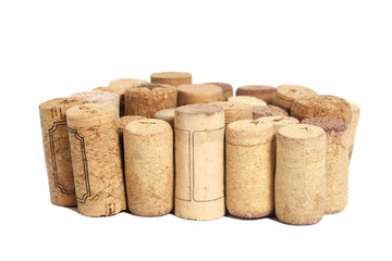 Wine corks isolated on white background