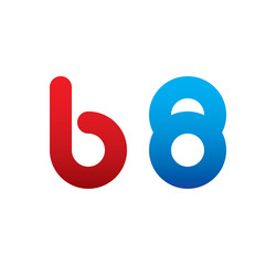 b8 logo initial blue and red