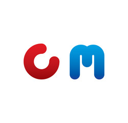 cm logo initial blue and red