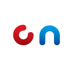 Fototapeta na wymiar cn logo initial blue and red