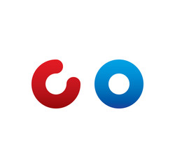 co logo initial blue and red