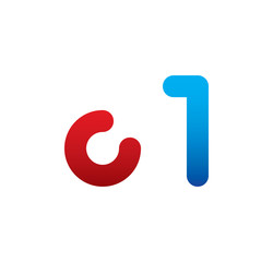 c1 logo initial blue and red