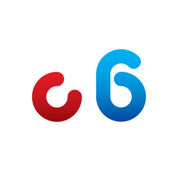 c6 logo initial blue and red