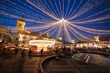 Sibiu Christmas Market, Romania, Transylvania - December 2015