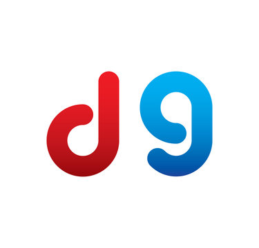 d9 logo initial blue and red