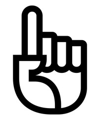 Vector icon of hand with raised index finger