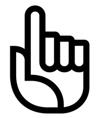 Vector icon of hand with raised index finger