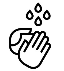 Vector icon of two hands under water drops