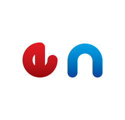 en logo initial blue and red