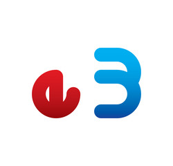 e3 logo initial blue and red