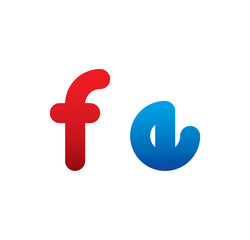 fe logo initial blue and red