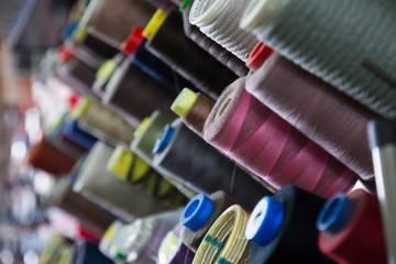colorful spools of thread