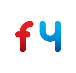 f4 logo initial blue and red