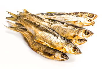 Fish dried ram it is isolated on a white background