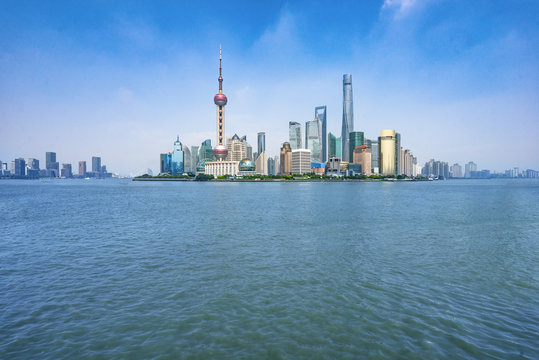 Panoramic view of Shanghai skyline