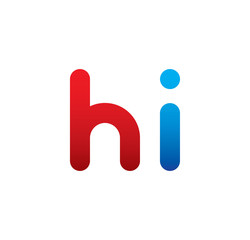 hi logo initial blue and red