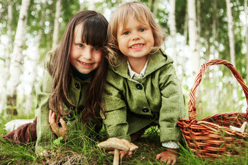 Children in forest.
