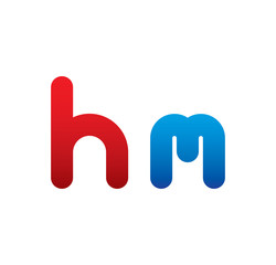 hm logo initial blue and red