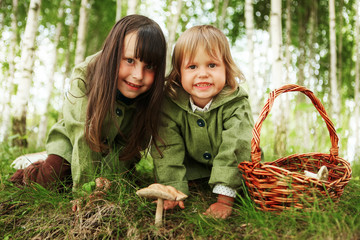 Children in forest.