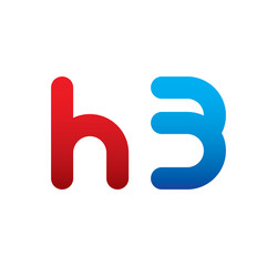 h3 logo initial blue and red