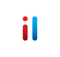 il logo initial blue and red