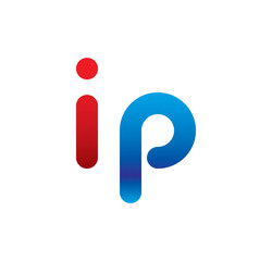 ip logo initial blue and red