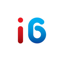i6 logo initial blue and red 