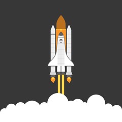 space shuttle, flat design