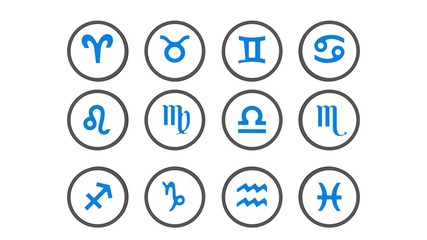 horoscope zodiac signs set 12